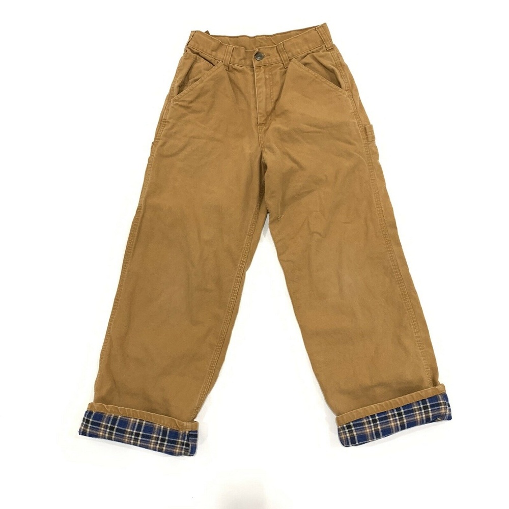 Carhartt Brown Flannel Lined Dungaree Canvas Pants